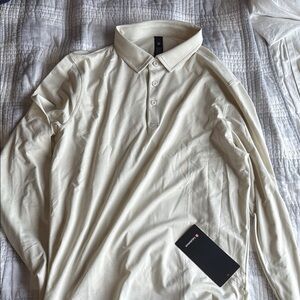 Lululemon Athletica Cream Polo Shirt Classic Design